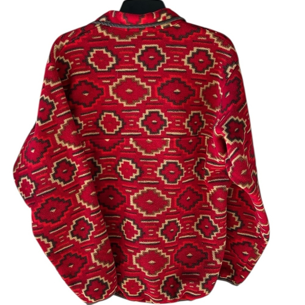 Partagonia Synchilla Men’s S Aztec Printed Sweater Rust Red Tan - Picture 10 of 13